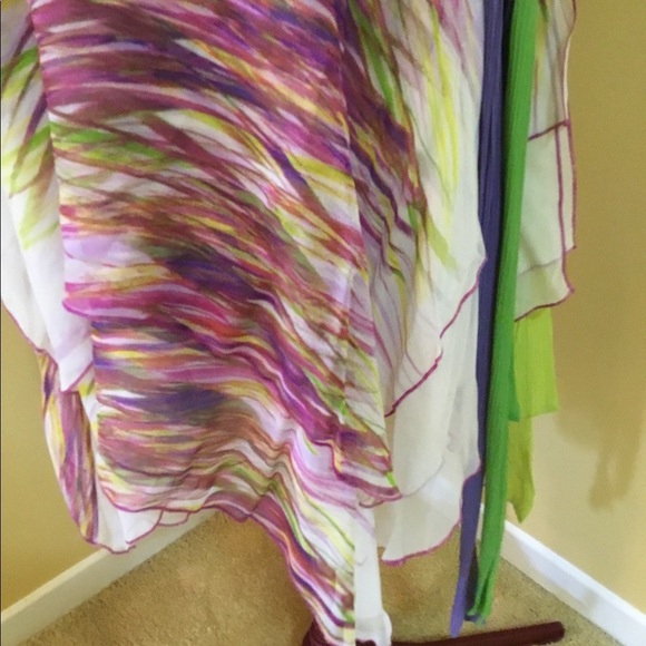 Diane Von Furstenberg Handkerchief Style wrap skirt with coloured sashes NWT 🔴 - Picture 3 of 13